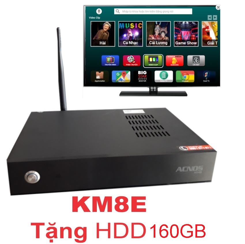 Đầu karaoke Wifi Youtube Acnos KM8E (Đen) Tặng HDD 160GB